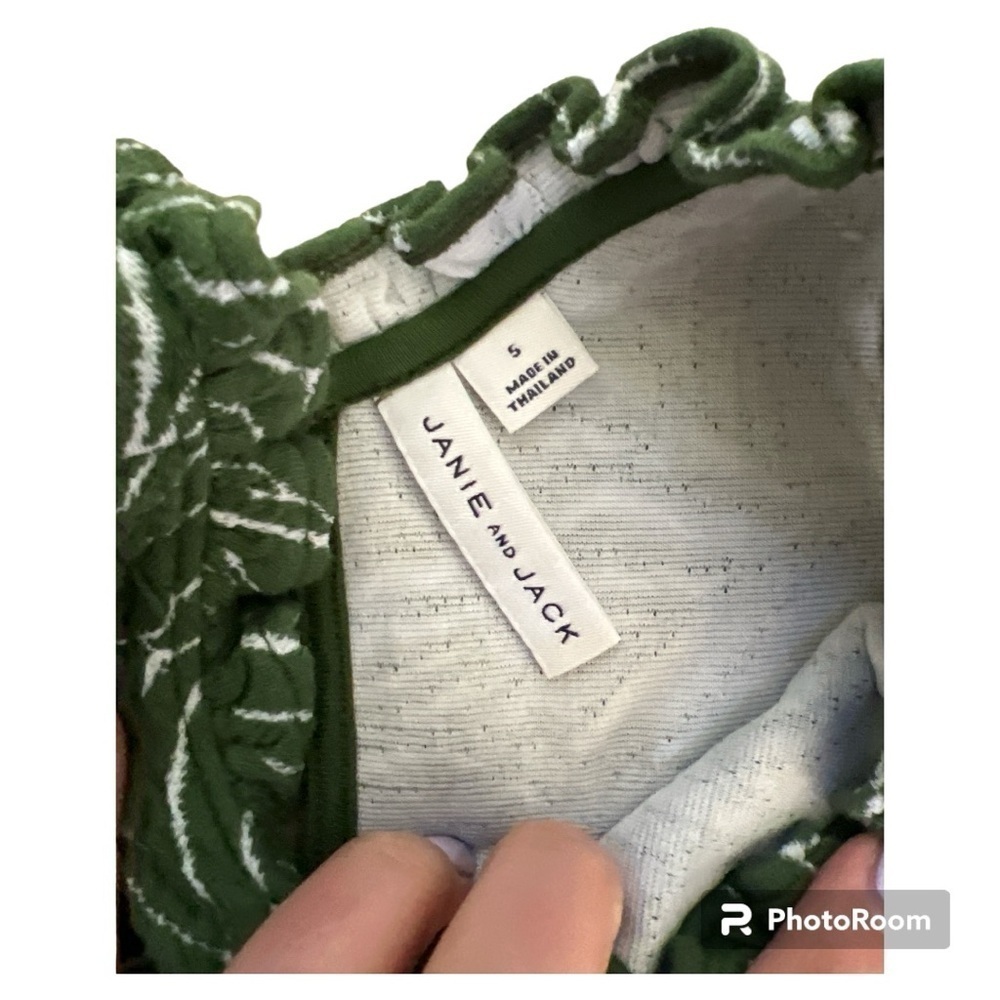 EUC Janie and Jack creeping ivy leaf ruffle dress sz5 - Picture 3 of 4